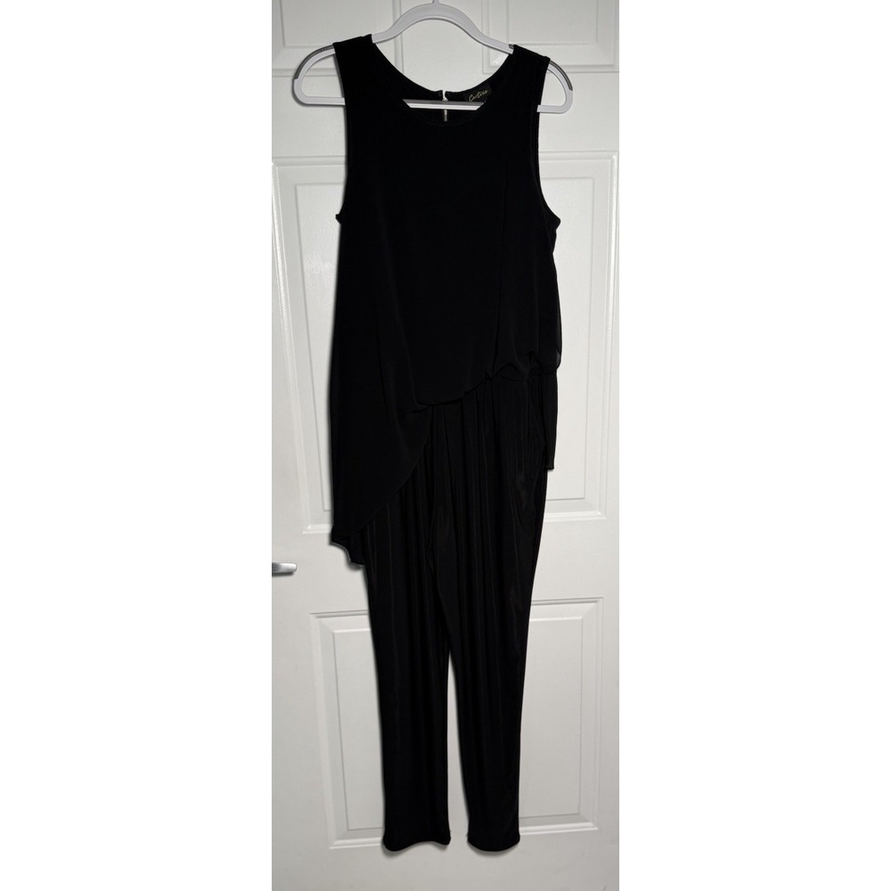 CARTISE Slouchy Bodice Black Cutout Back Jersey Jumpsuit size 8 (1590)